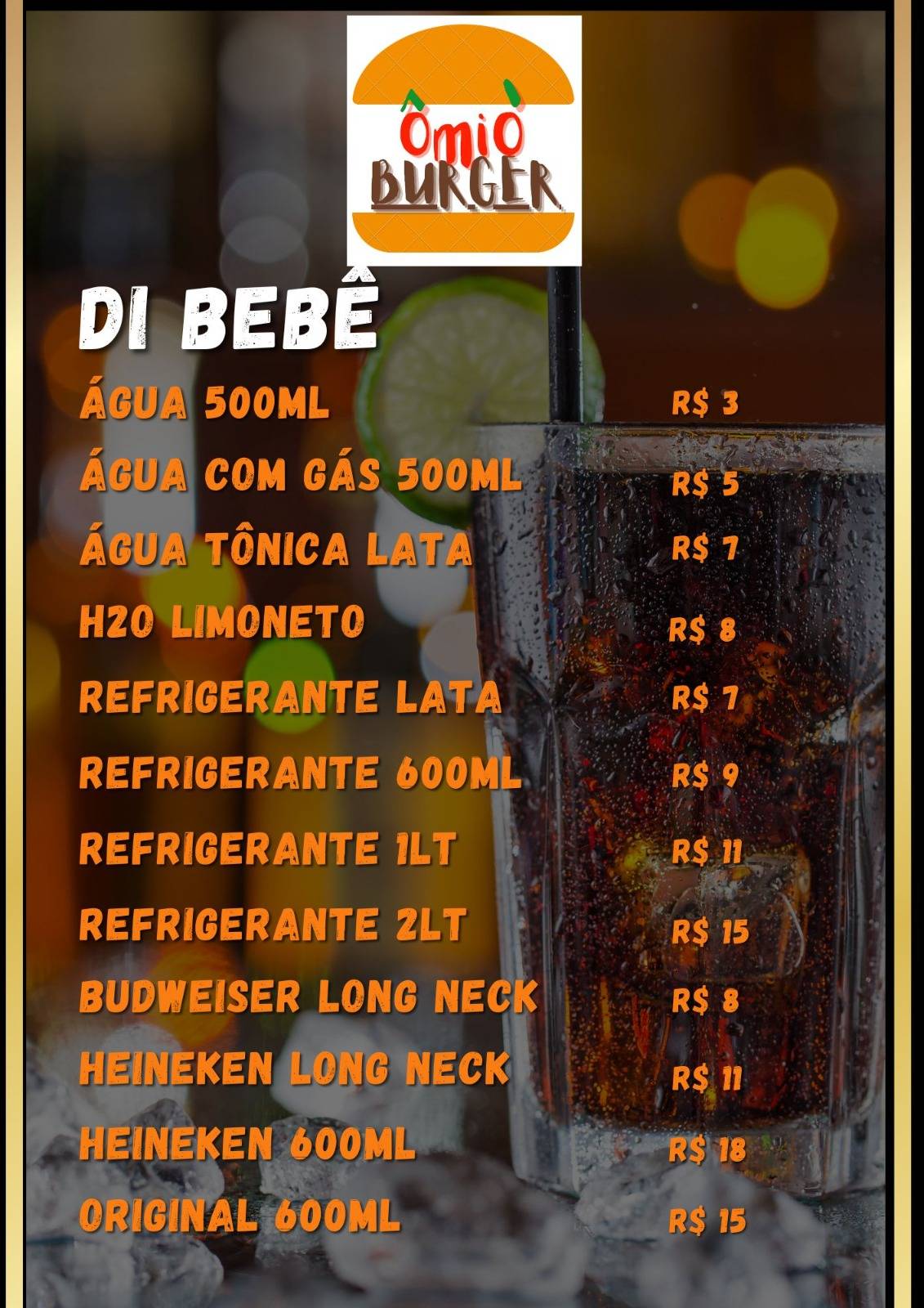 Ô Mió Burger cardápio