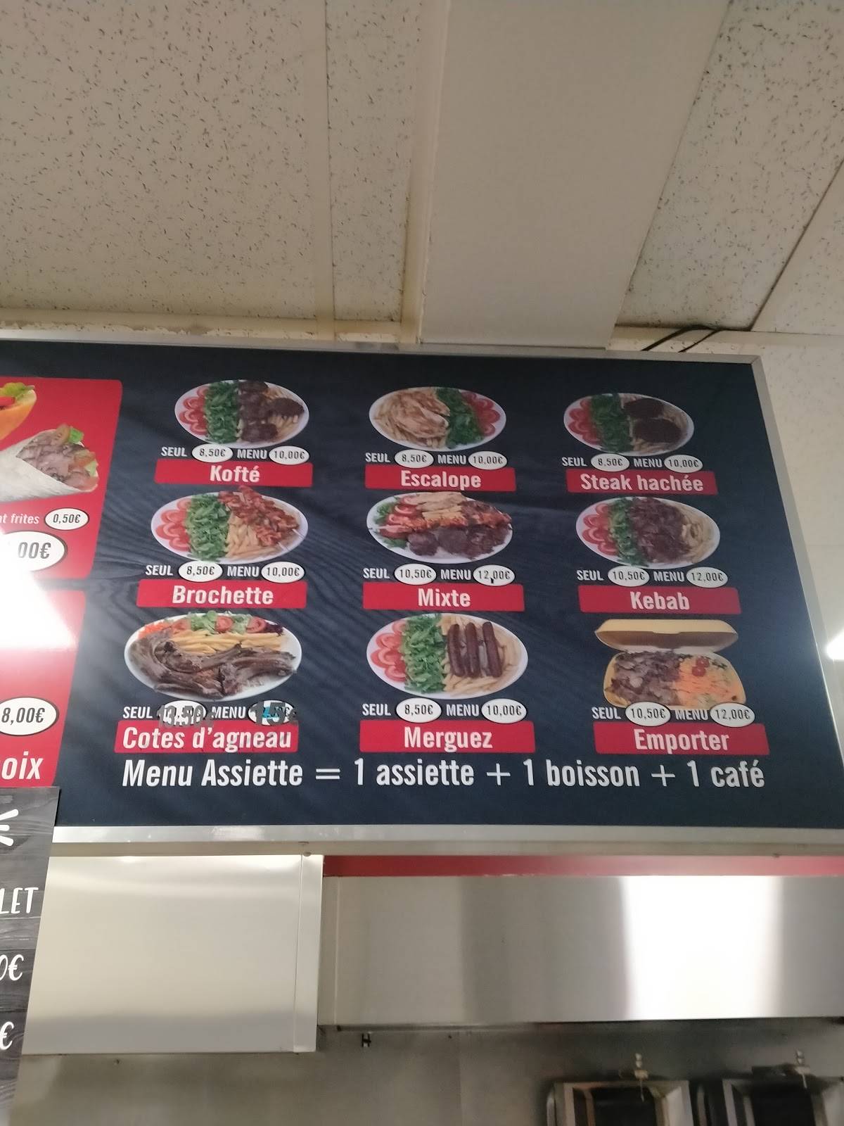 Menu de O p'tit resto - Snack Tacos / Kebab Annonay