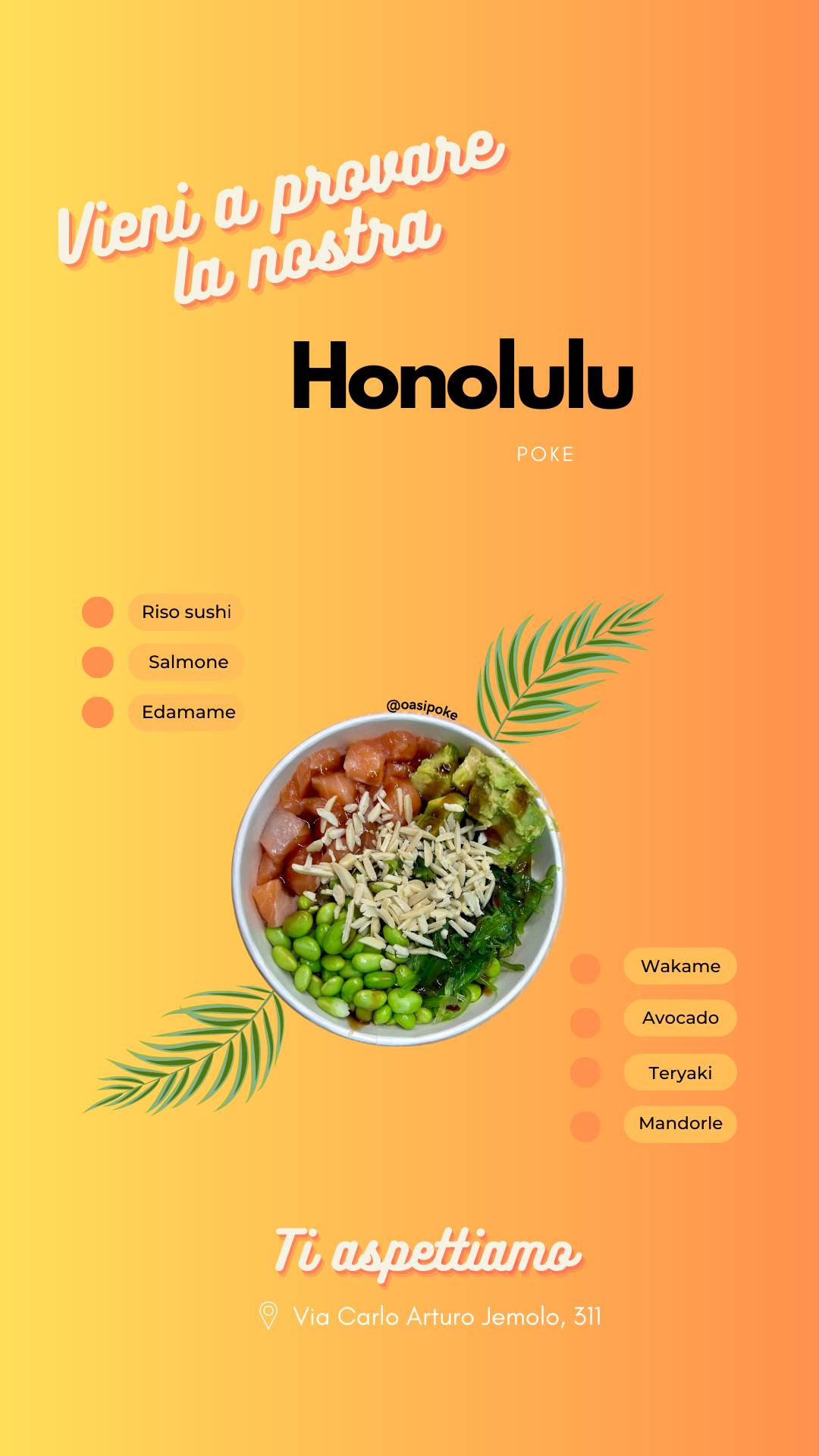 Menu di Oasi Poke 
