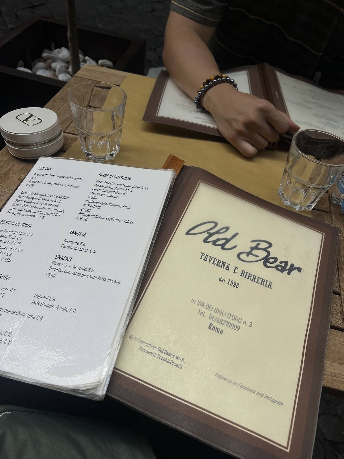 Menu de Old Bear