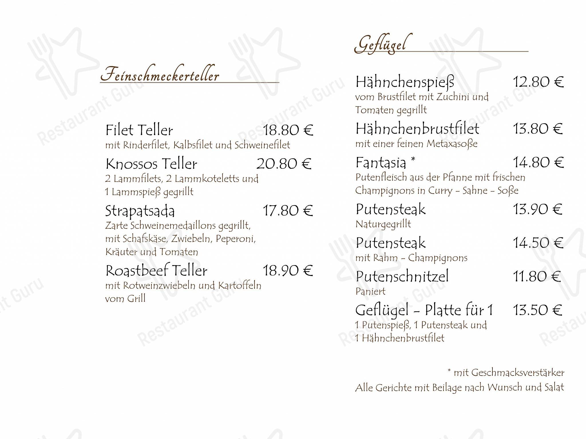 Bärlin Döner Landau Speisekarte Speisekarte von Olympia Restaurant, Landau in der Pfalz