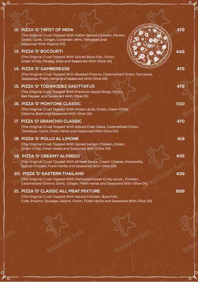 Oven Theory Pizza - OTP menu