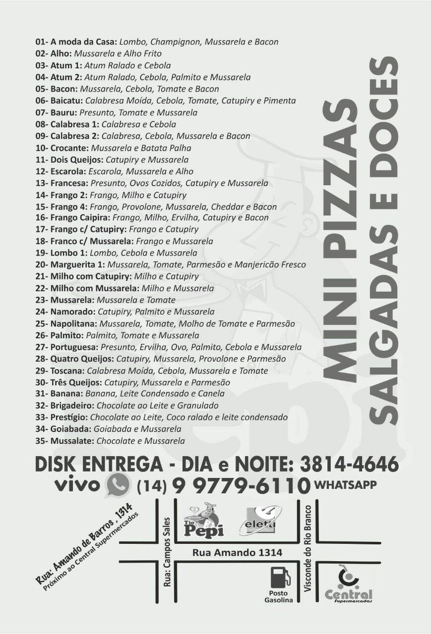 PIZZARIA E ESFIHARIA TIO PEPI cardápio