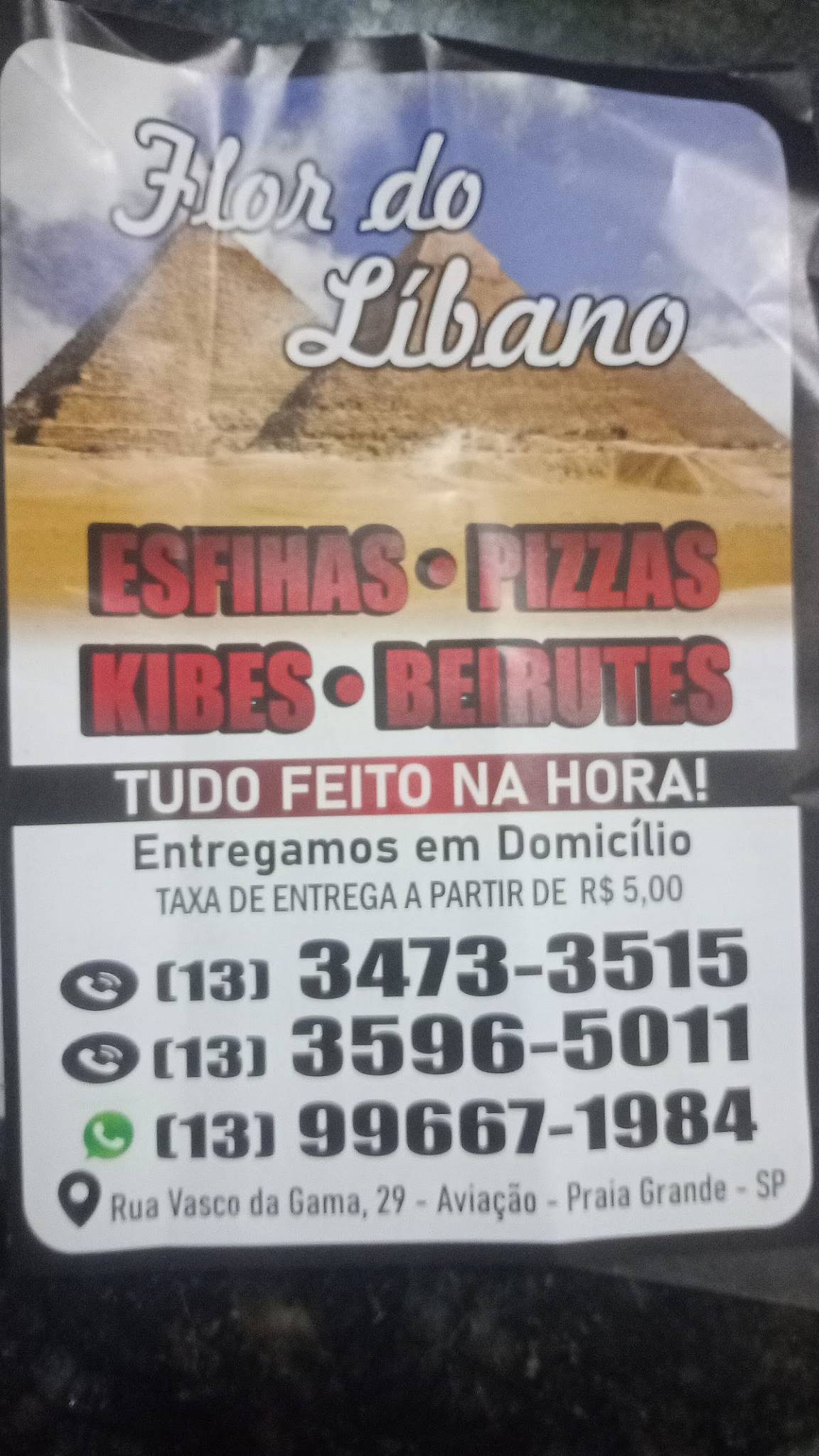 PIZZARIA FLOR DO LIBANO cardápio