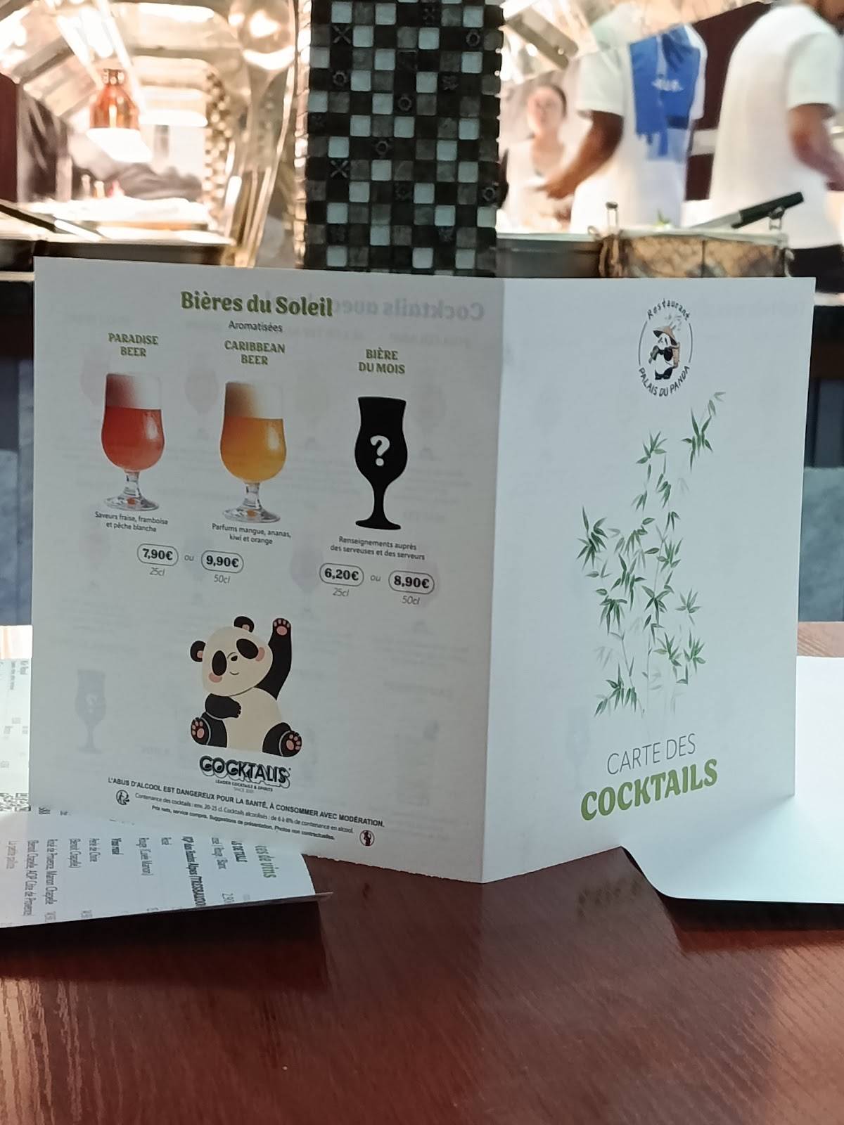 Menu de Palais du Panda (Uniwok)