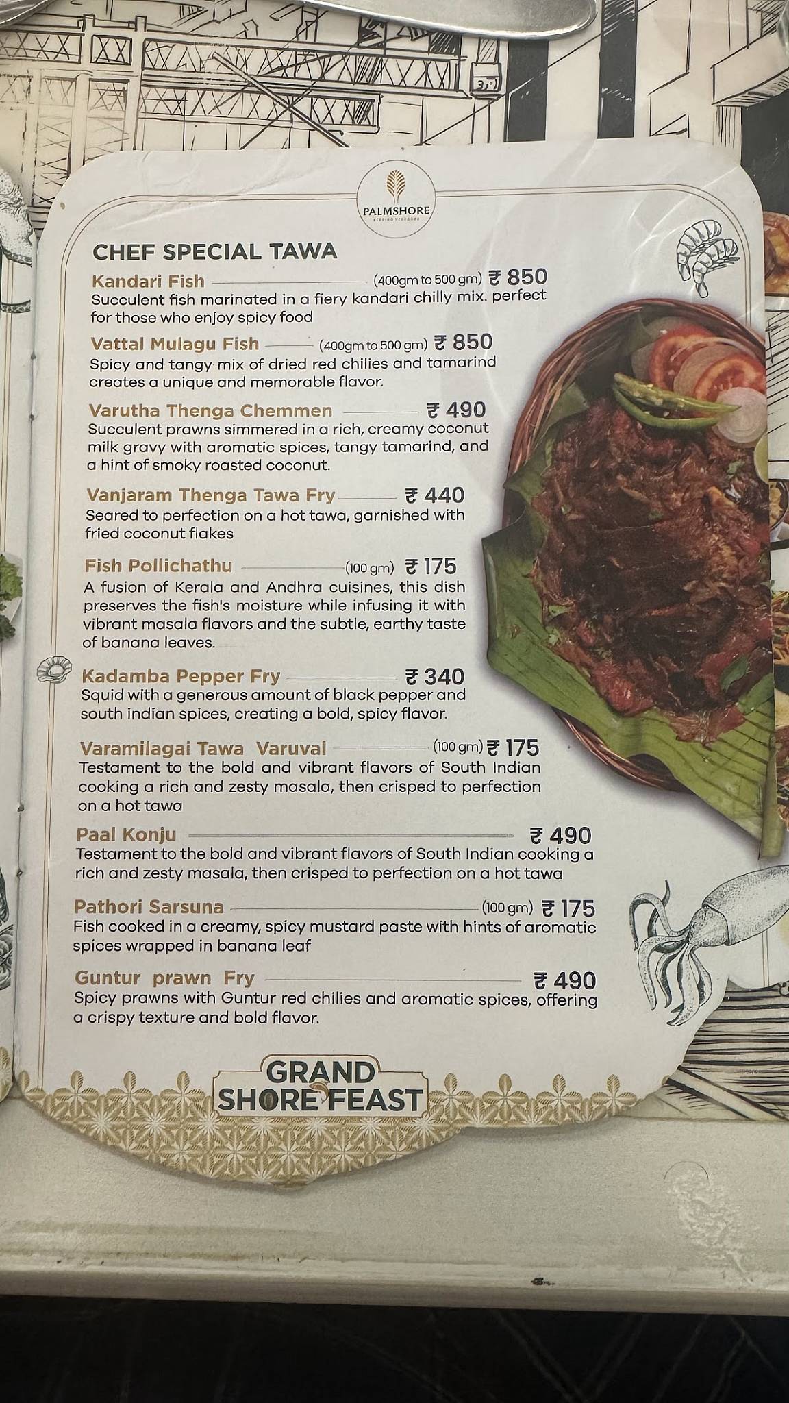 Palmshore Restaurant Ramapuram menu