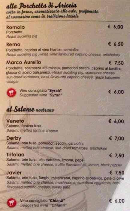 Menu de Panini De Santis