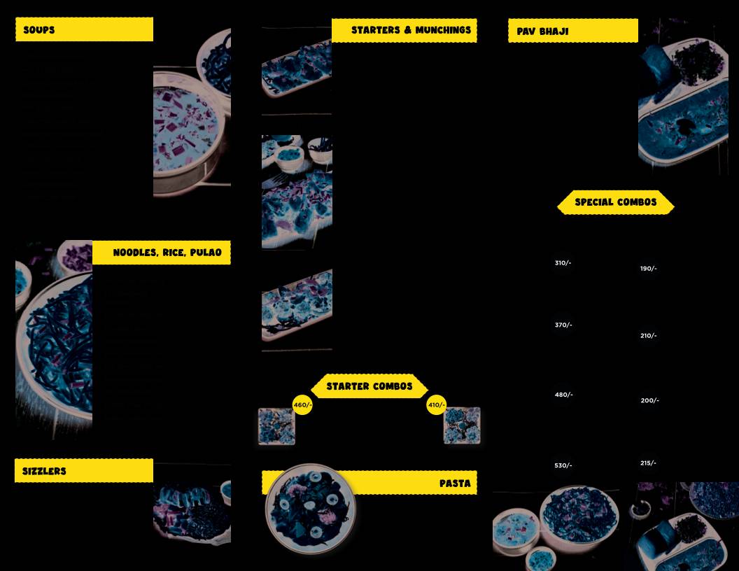 Pav Bhaji Panda menu