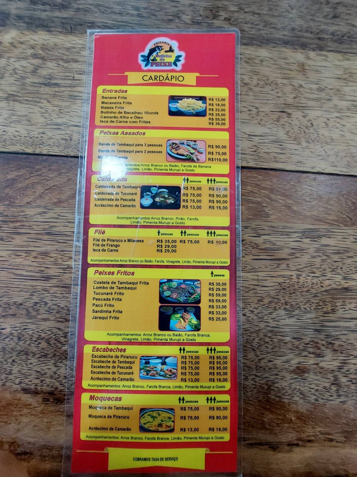 Peixaria Delícias do Peixe cardápio