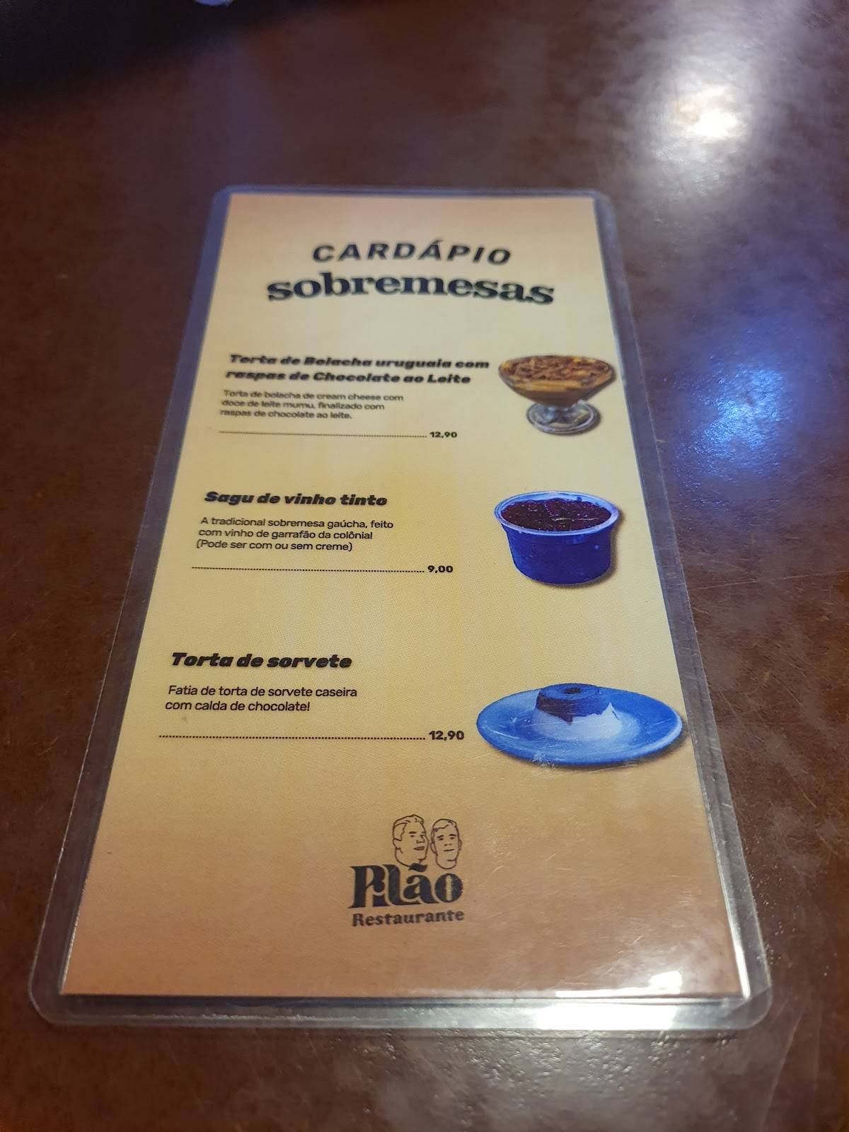 Pilão Restaurante cardápio