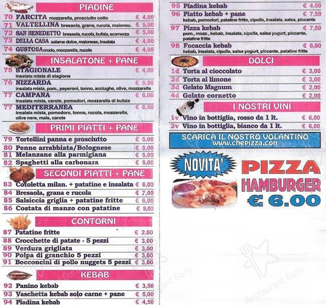 Menu di Pizza And Food 