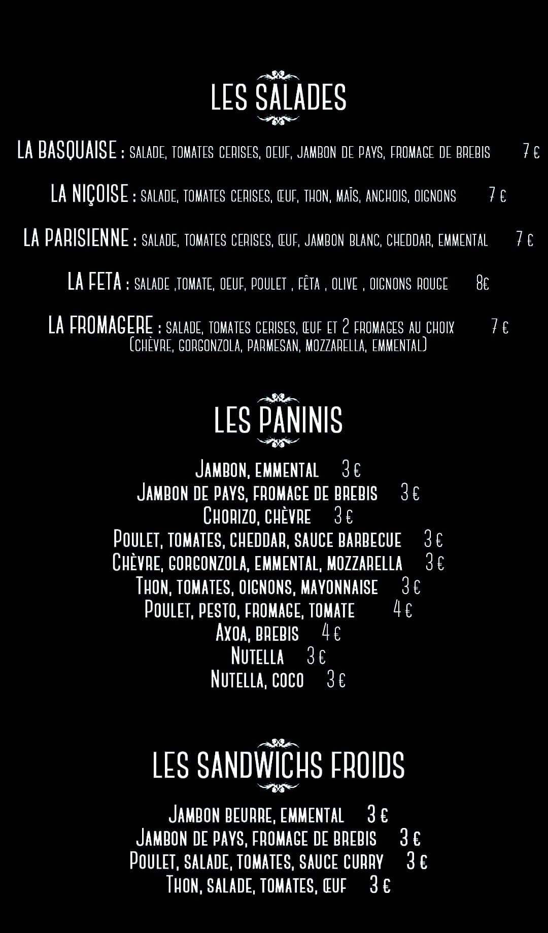 Menu de Pizza Manu