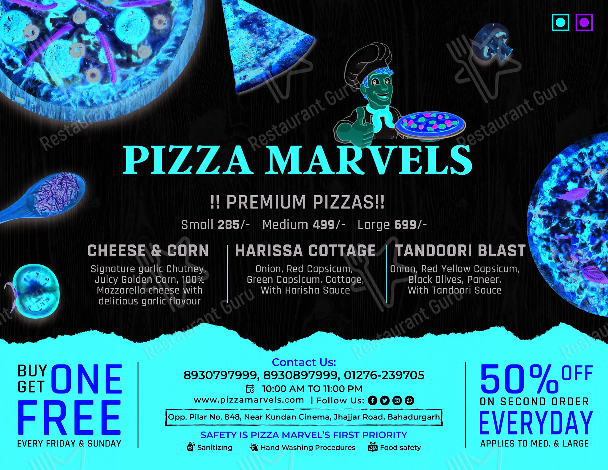 Pizza Marvels menu