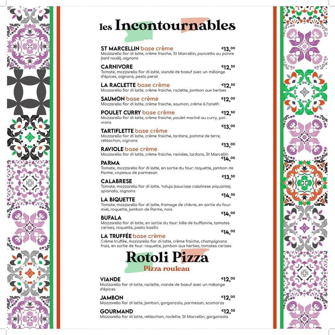 Menu de Pizza & basta!