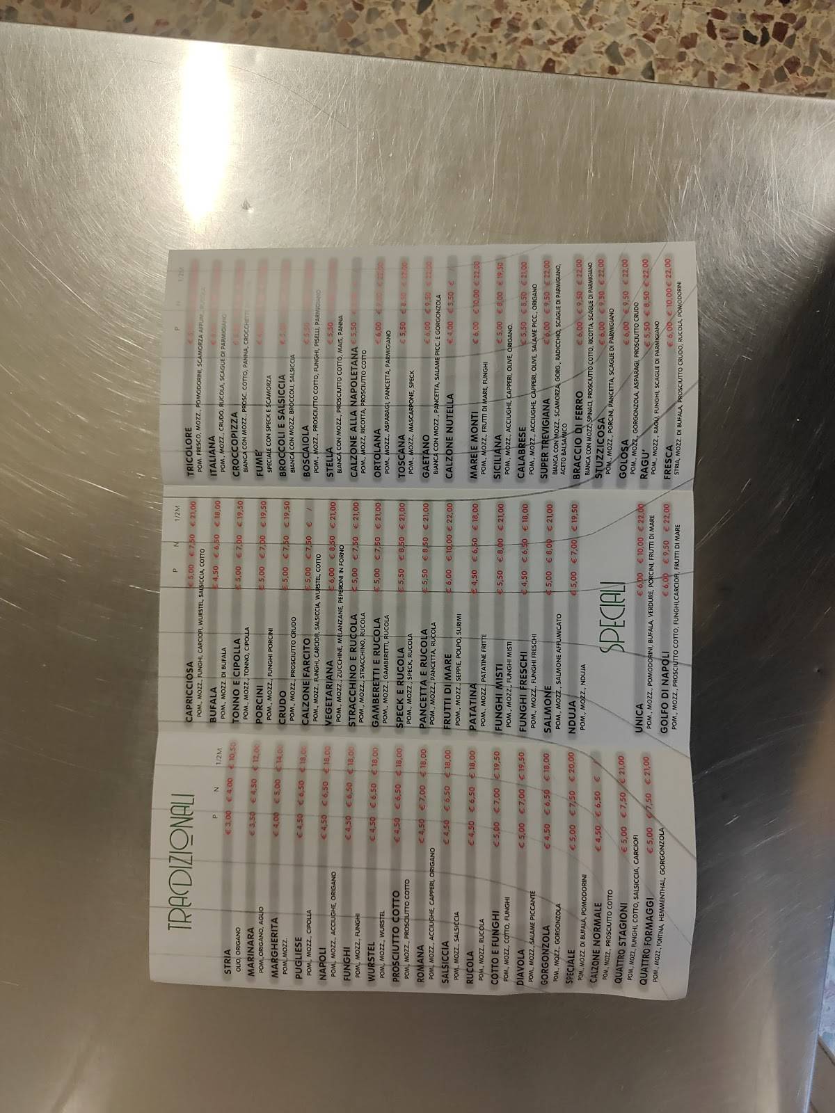 Menu di Pizza che passione 