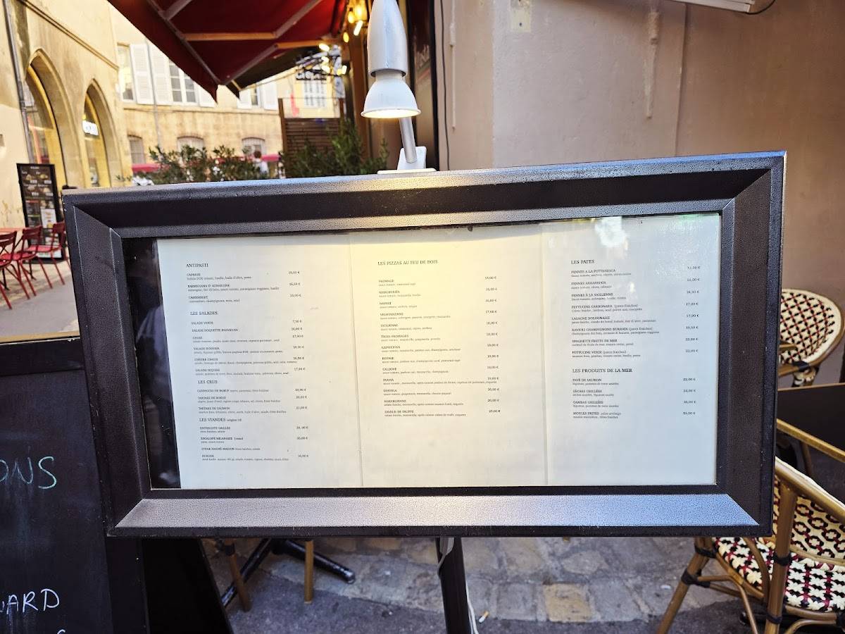 Menu de Pizzeria La Calèche