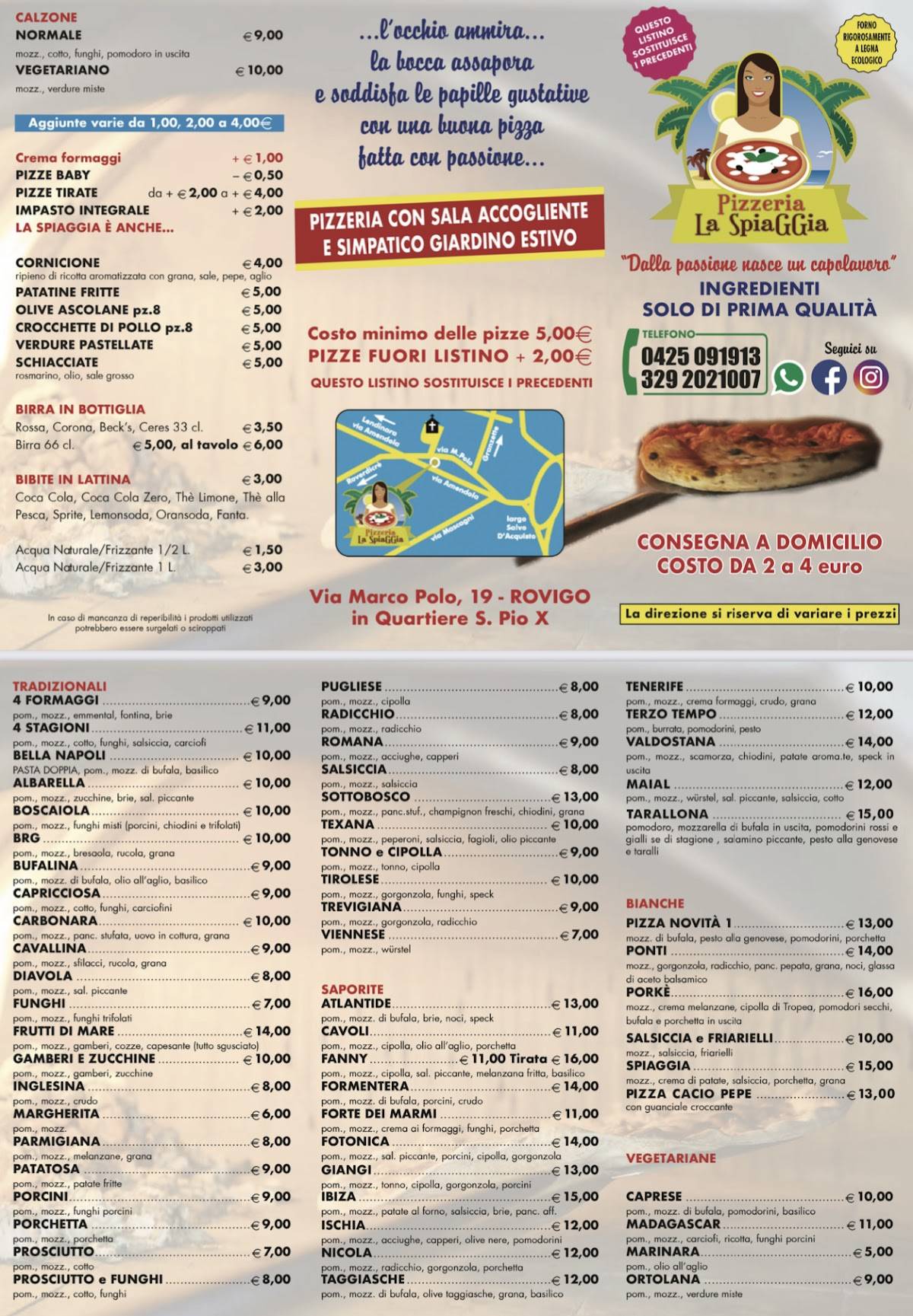 Menu di Pizzeria La Spiaggia 