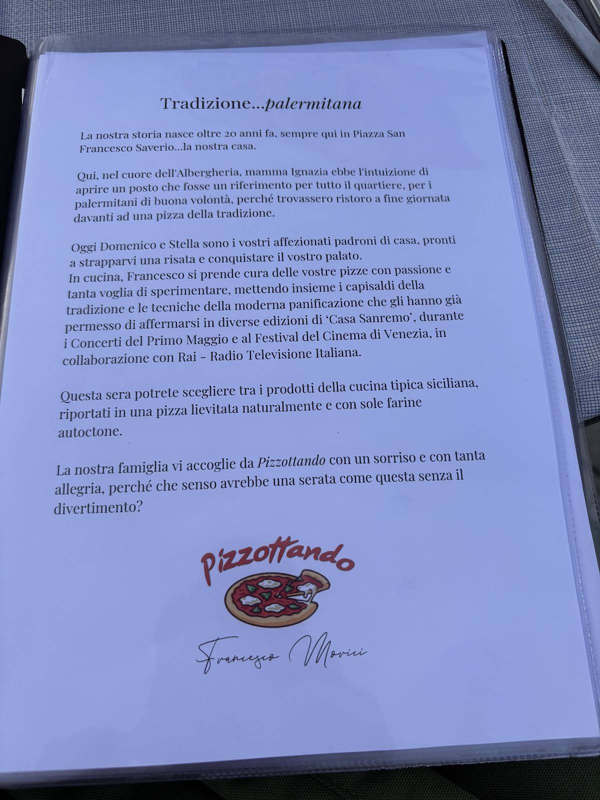 Menu di Pizzottando 