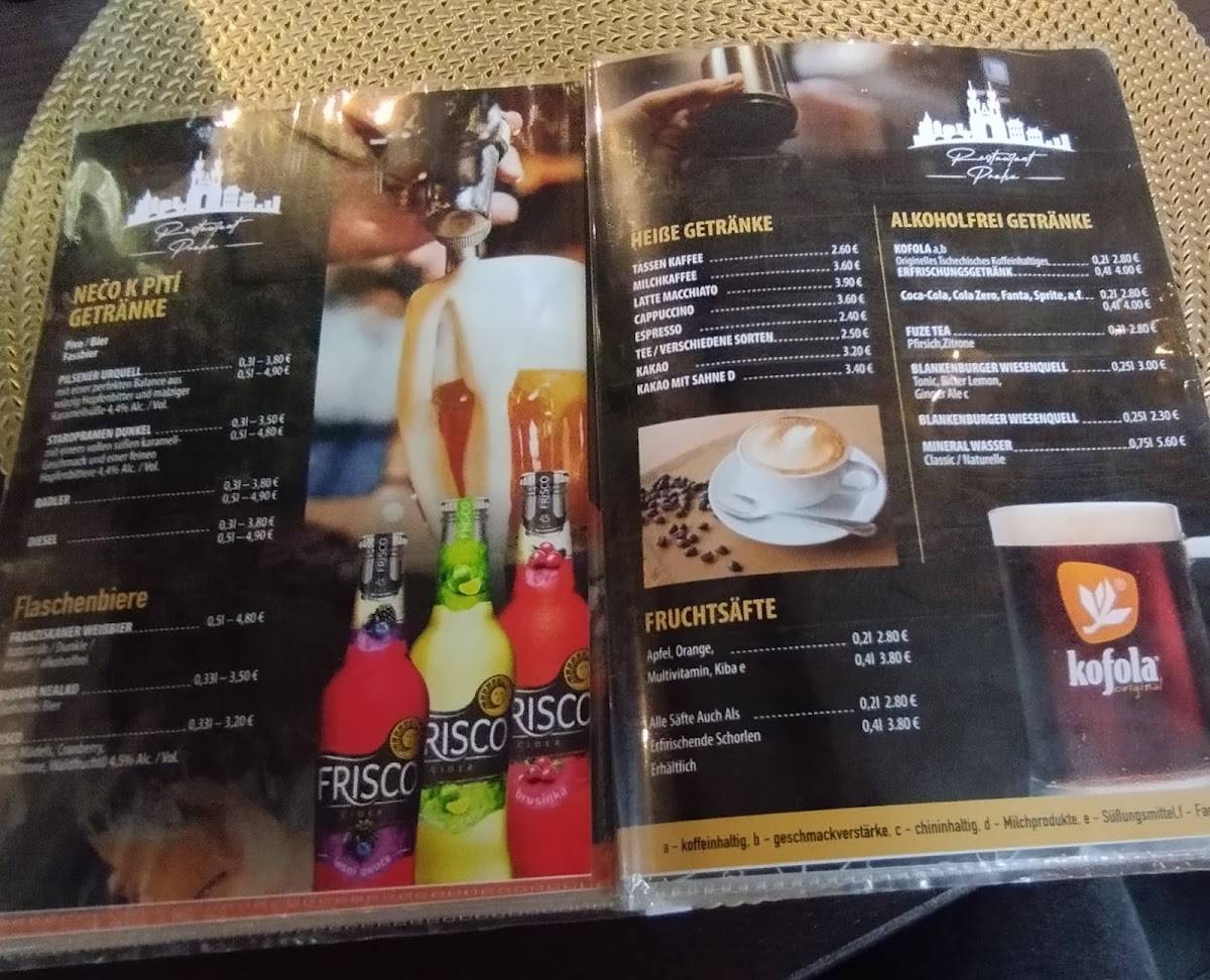 Menu de Restaurant Praha