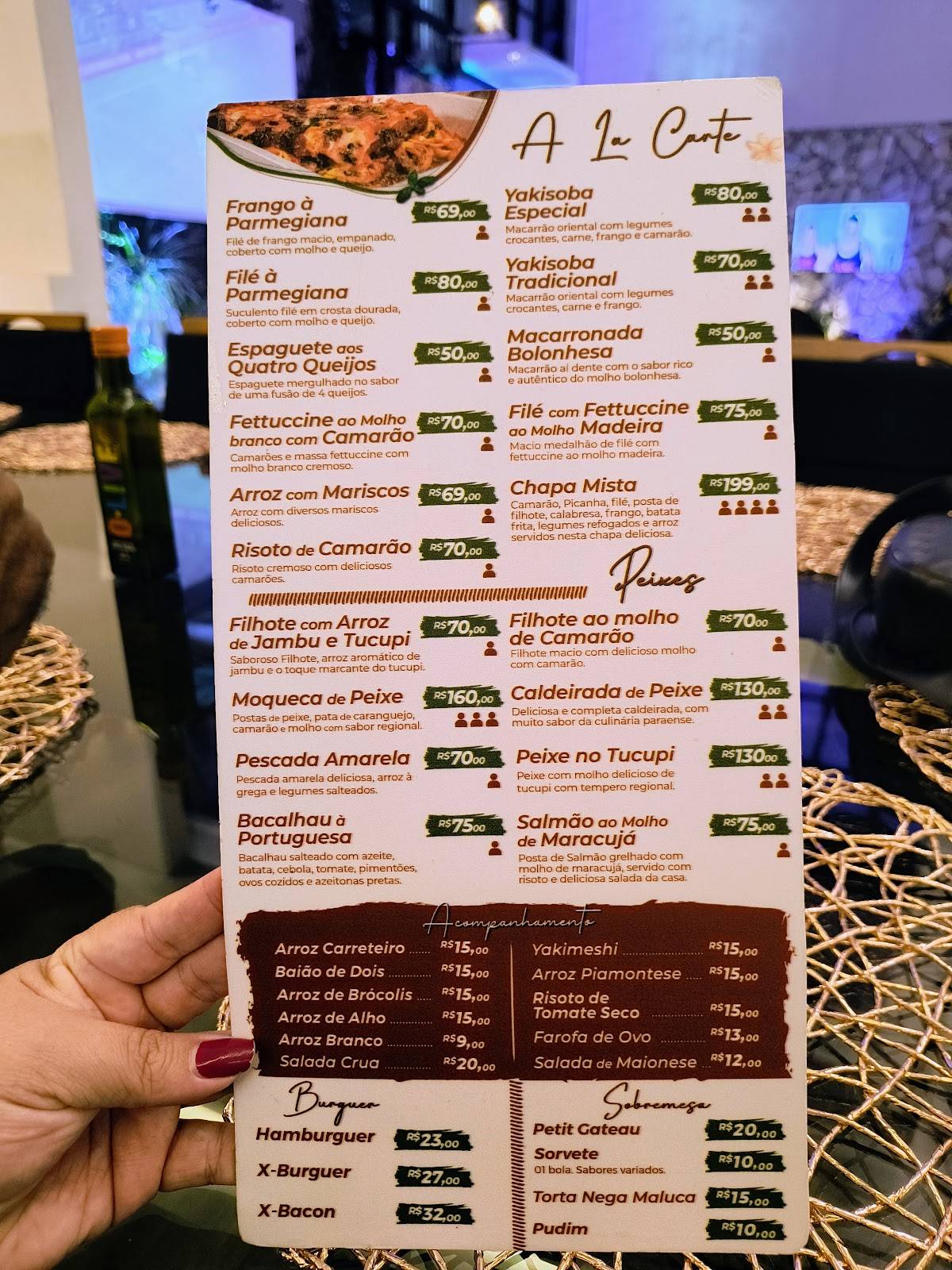 Prajá Gastronomia cardápio