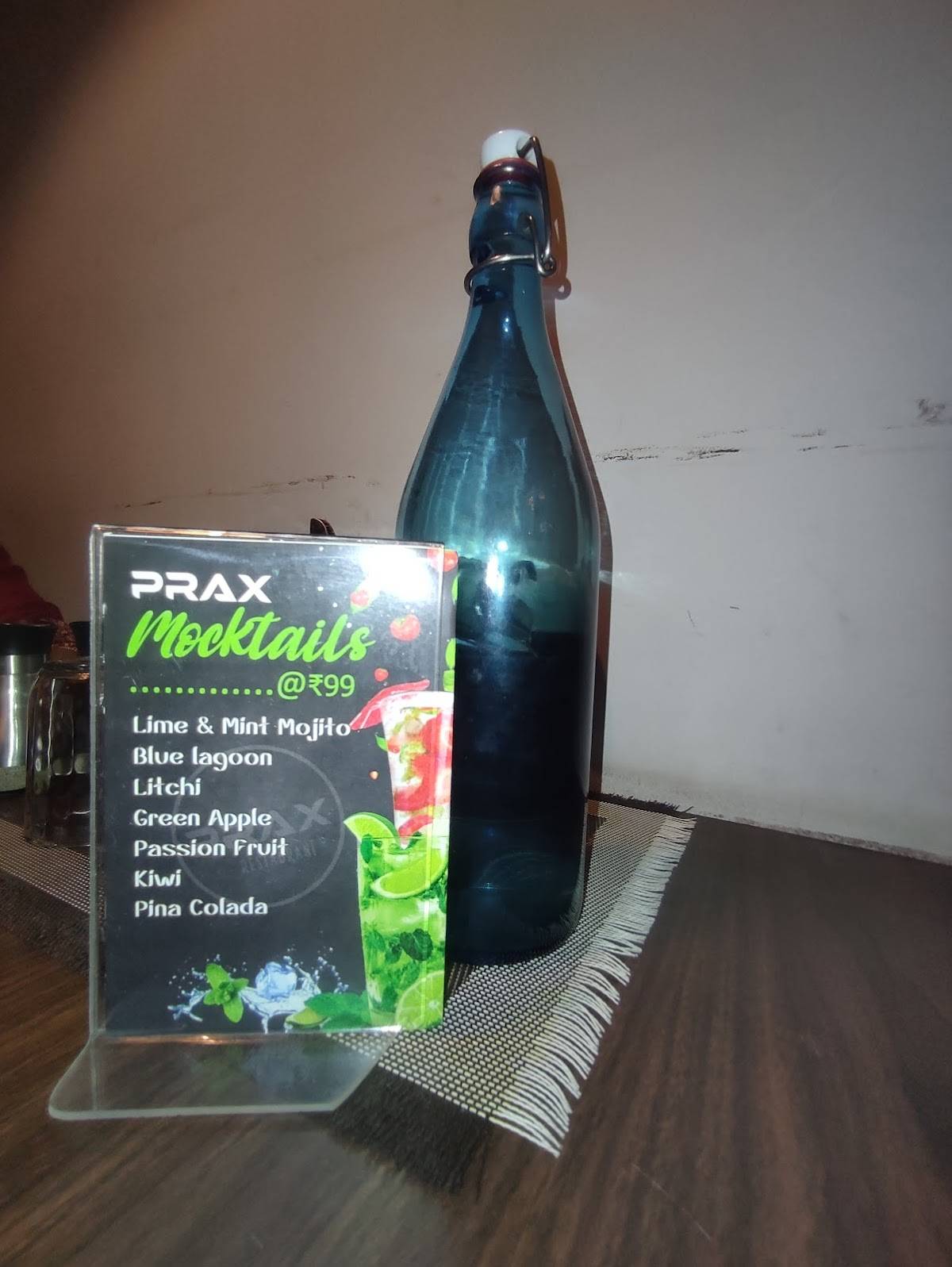 Prax Restaurant menu