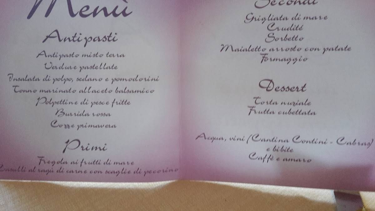 Menu di ristorante Su Soi 