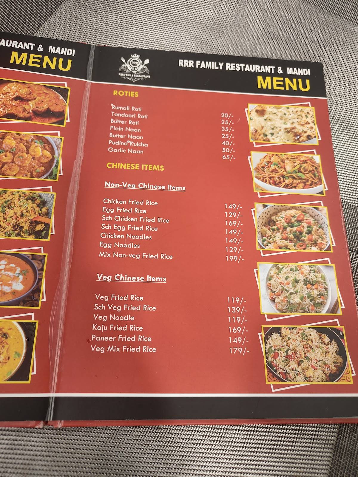 RRR Family Restaurant (Mandi) menu