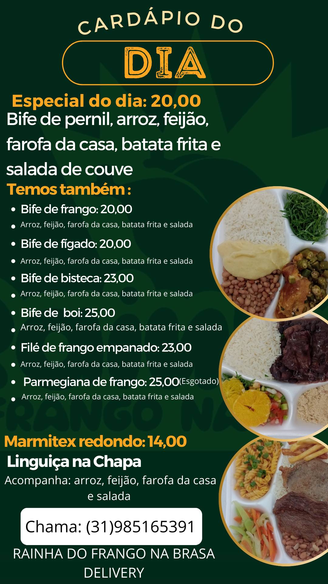 Rainha do Frango na Brasa cardápio