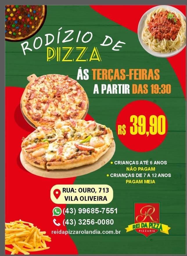 Rei Da Pizza cardápio