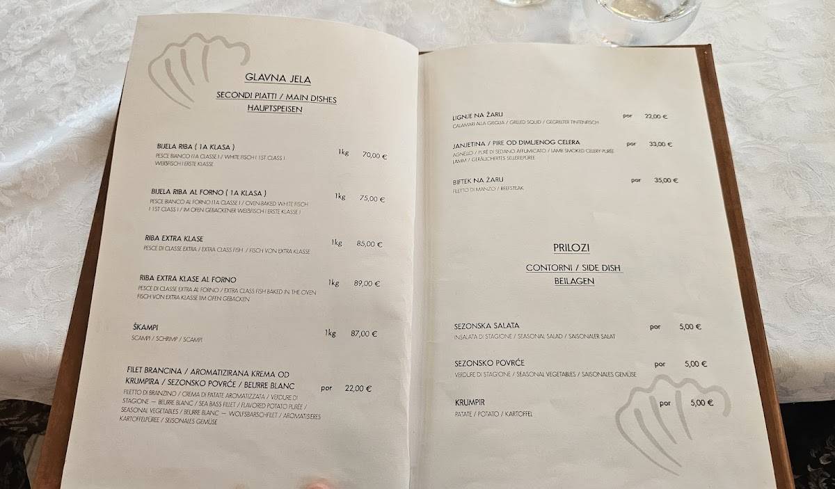 Menu di Restaurant Toni 
