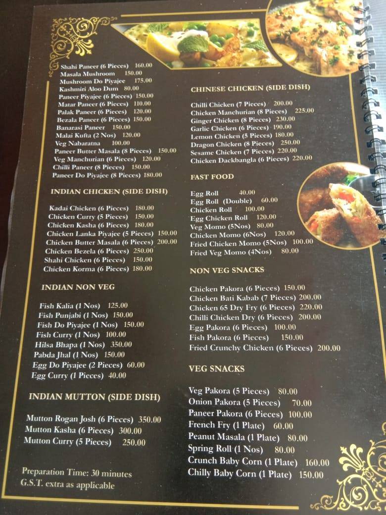 Zaika Restaurant menu