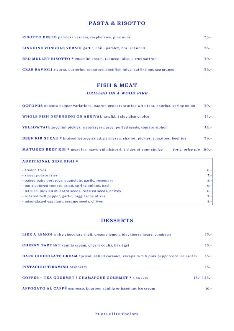 Menu di Restaurant l’Octopus 