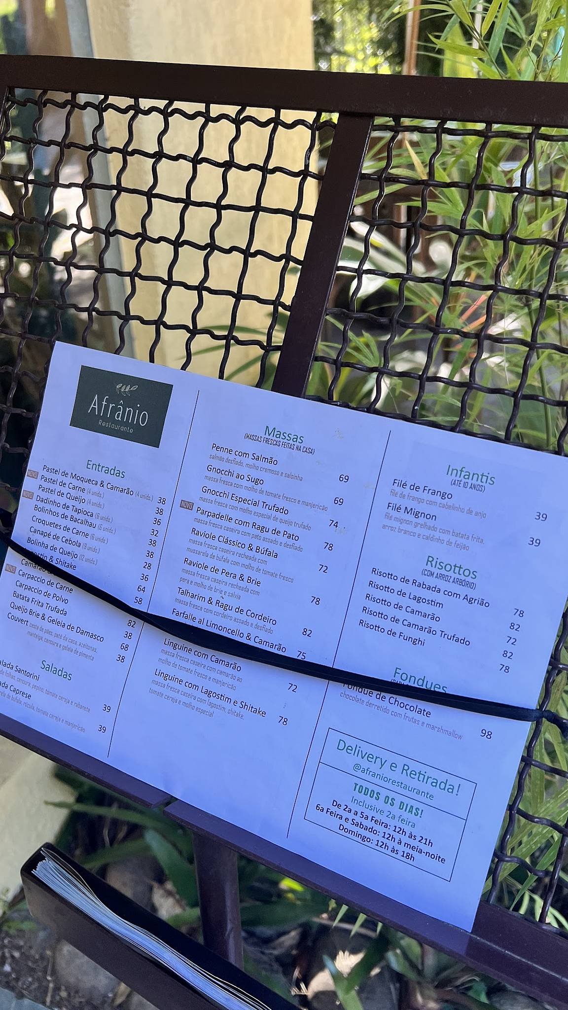Afrânio cardápio