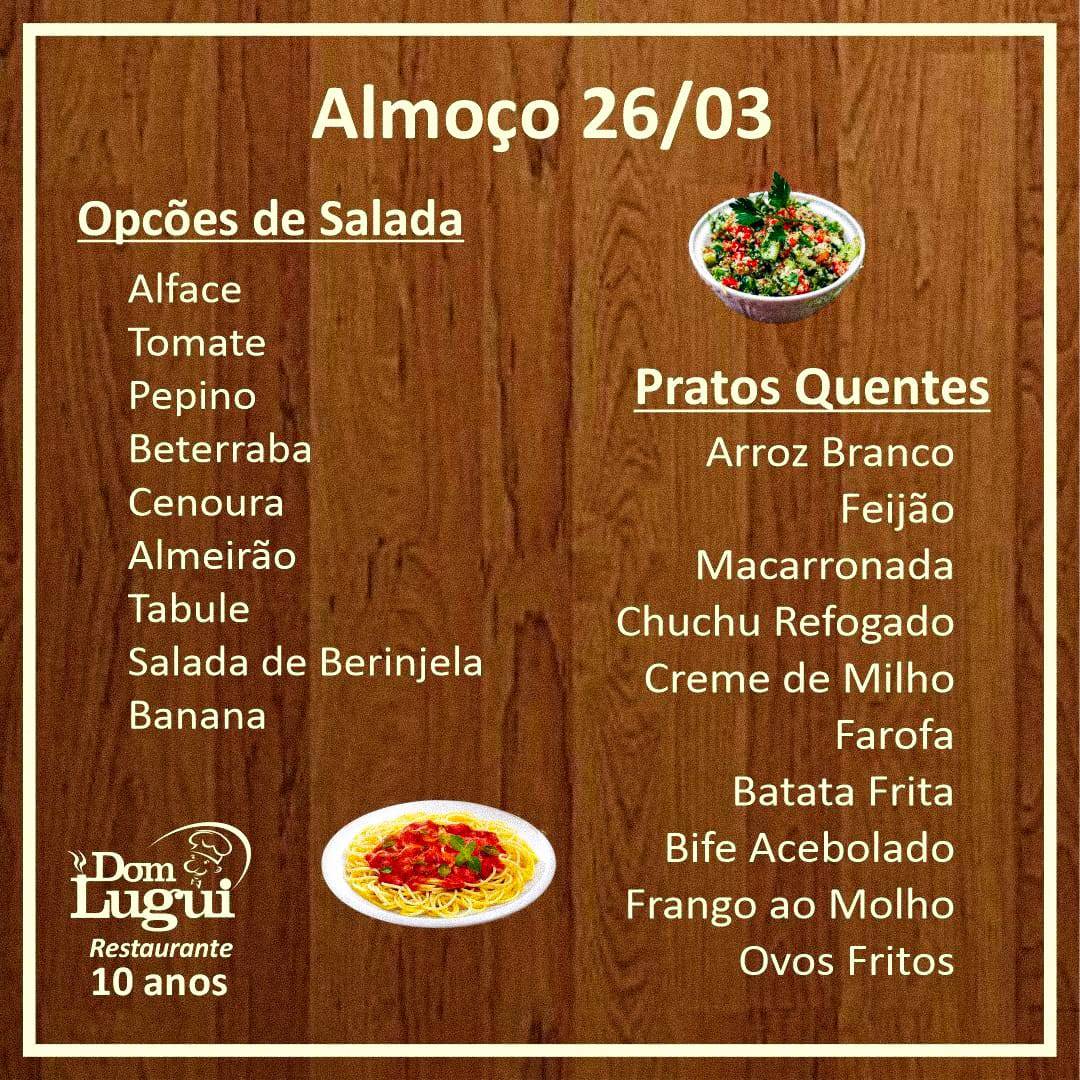 Restaurante Dom Lugui cardápio