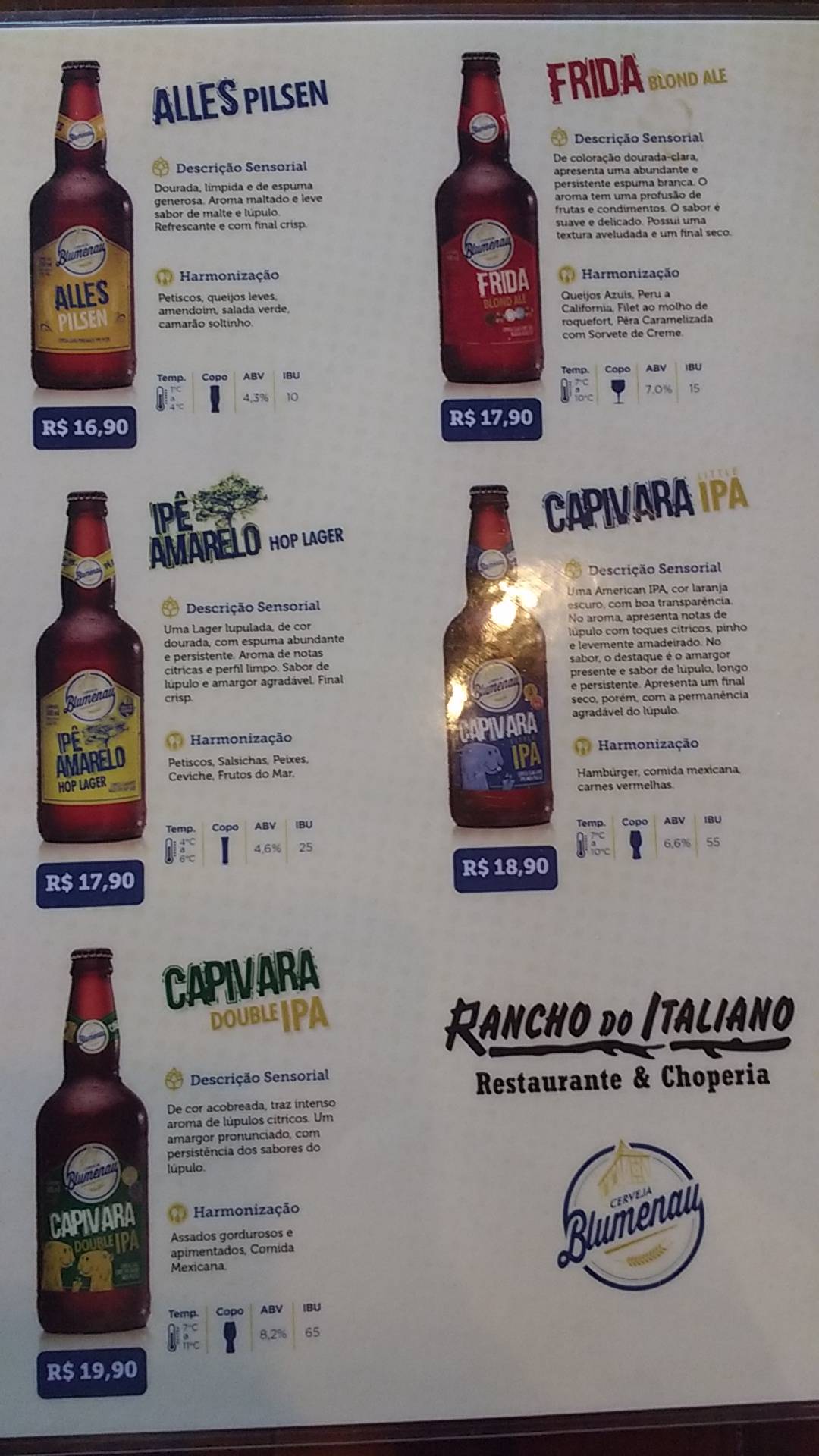 Restaurante Rancho do Italiano cardápio