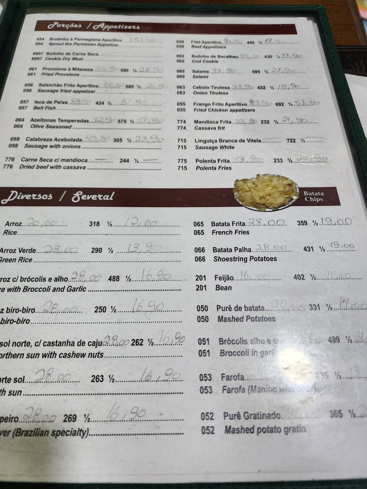 Restaurante via brasil cardápio