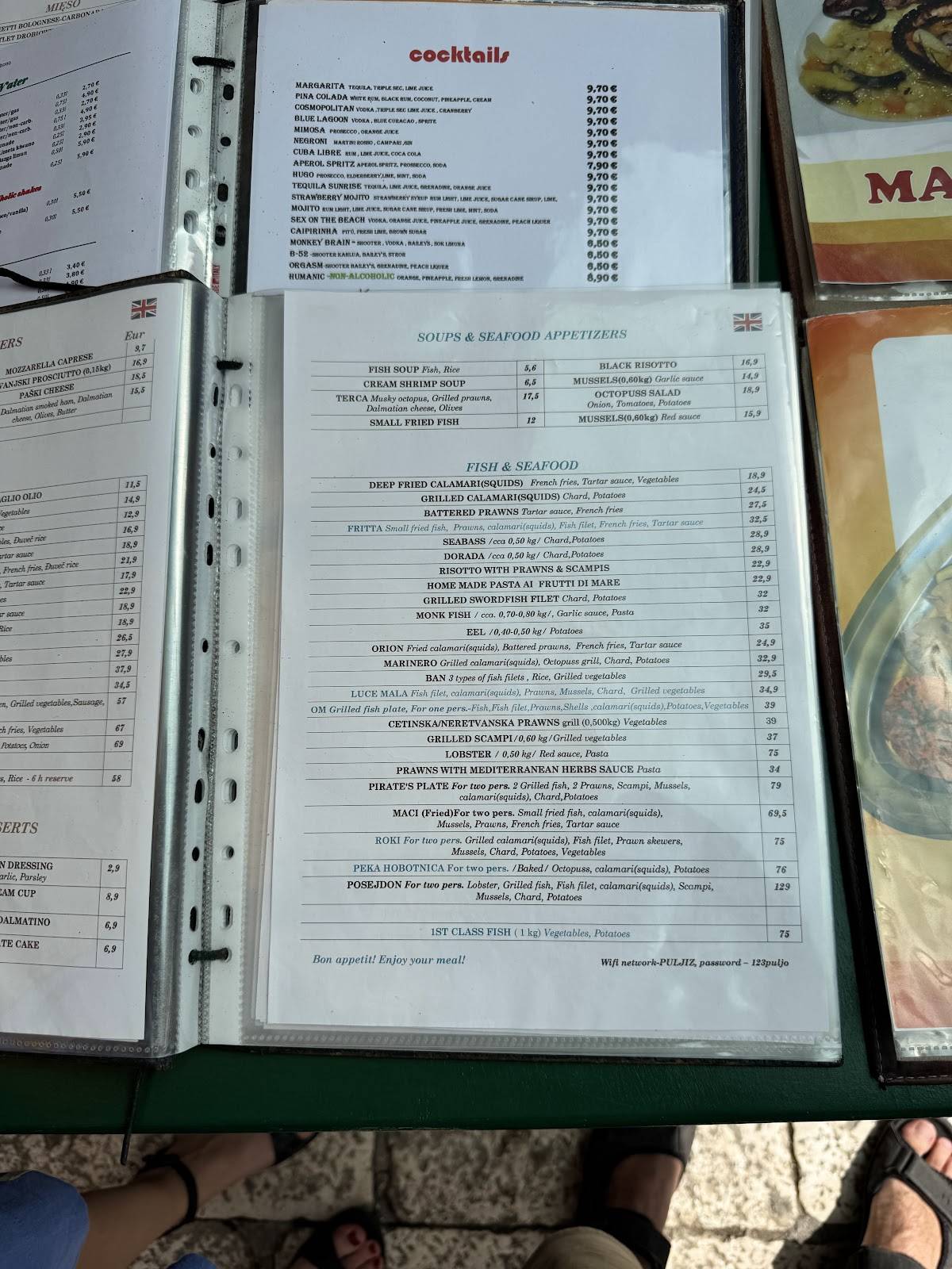 Menu di Restoran PULJIZ 