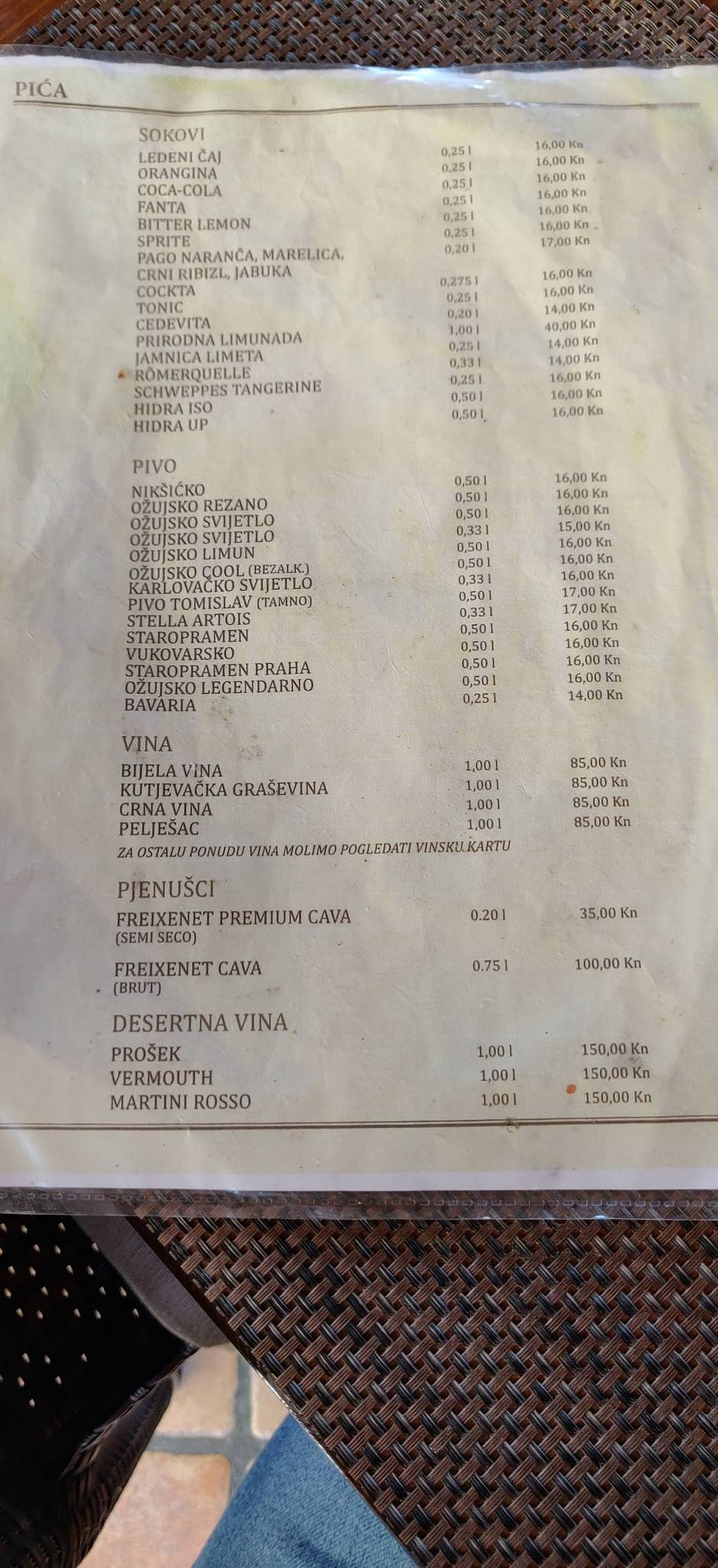 Menu di Restoran Pod Švarčom 