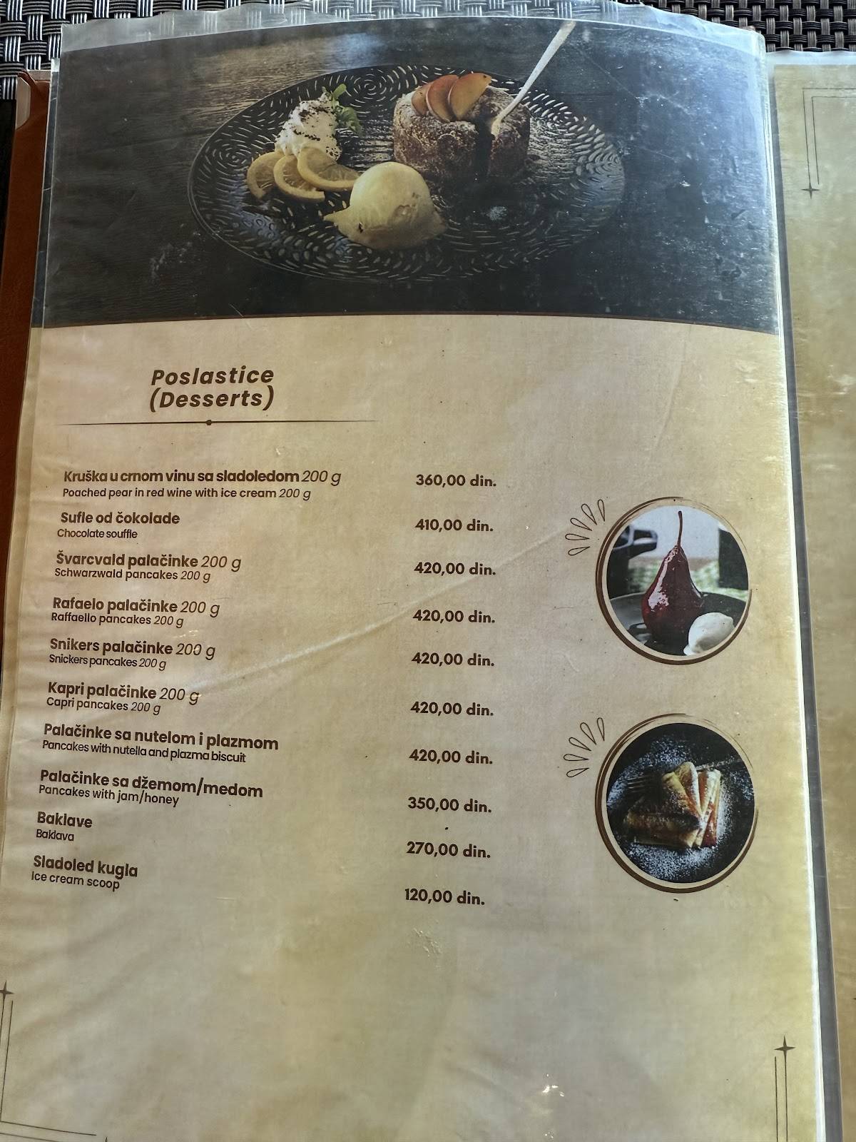Menu de Restoran Vidik