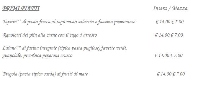 Menu di Ristorante Ricomincio da Tre 