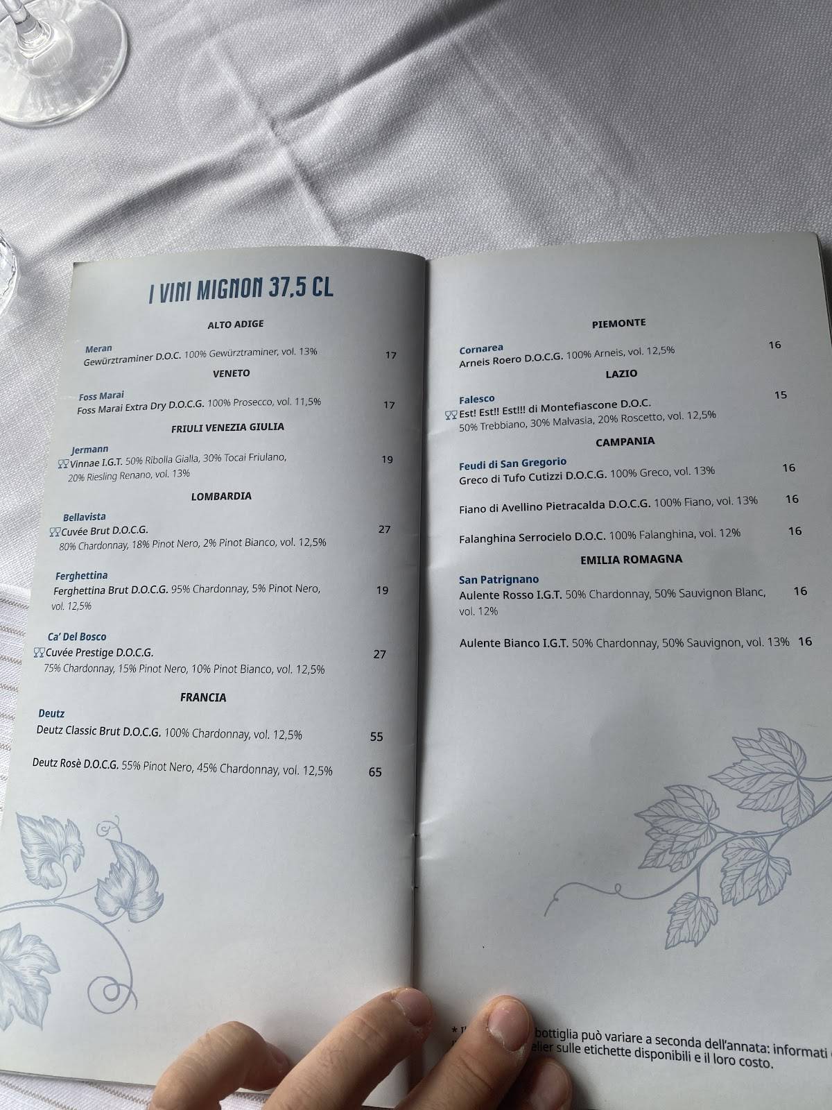 Menu di Al Pirata 