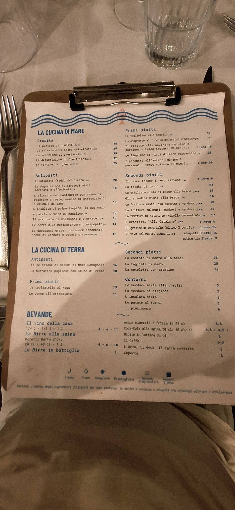 Menu di Al Pirata 