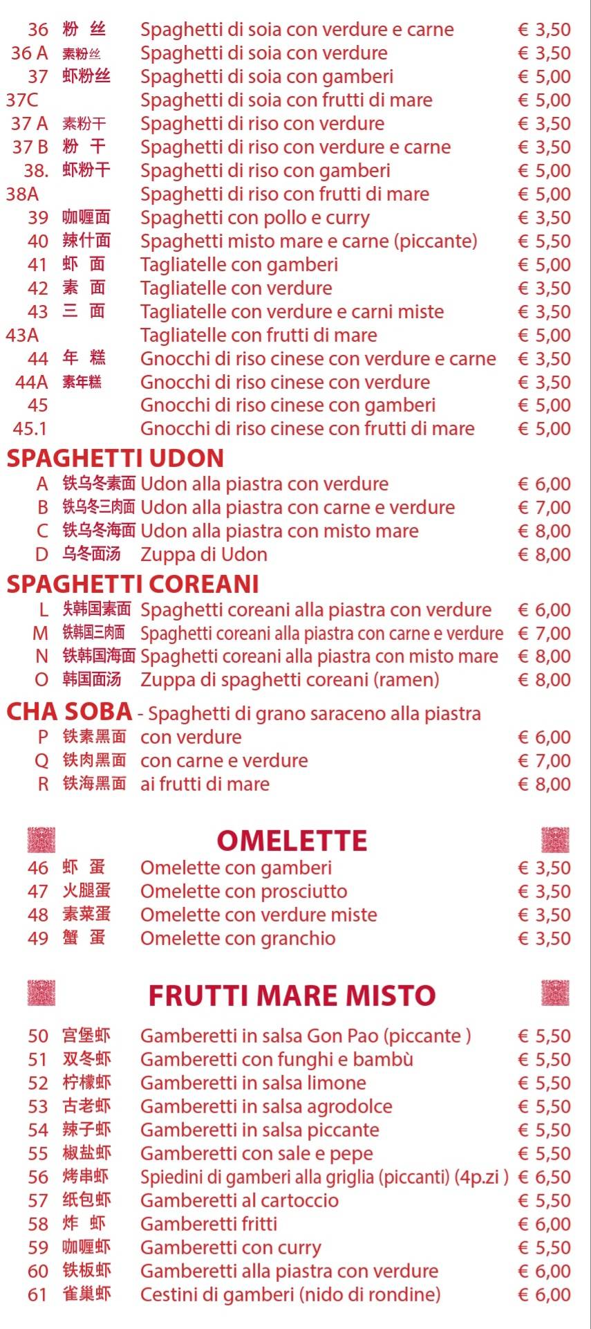 Menu di Ristorante Drago Cinese 