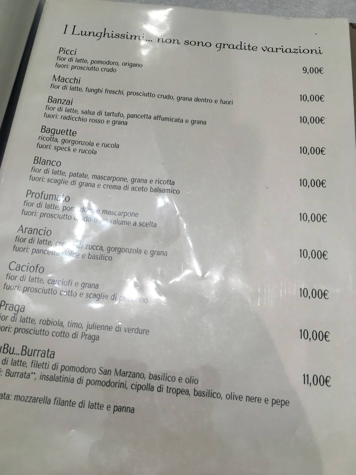 Menu di Ristorante Le Zie 