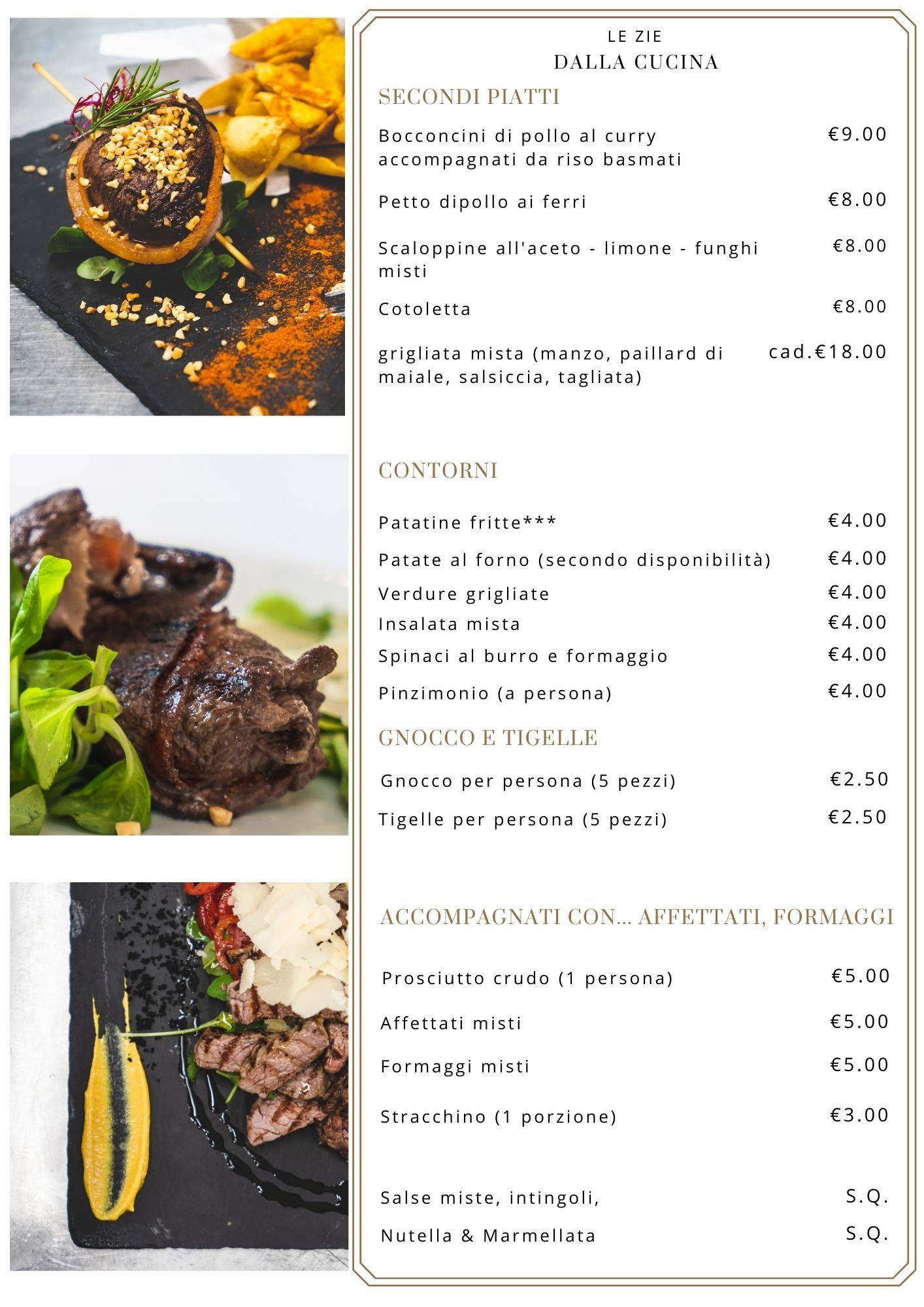 Menu di Ristorante Le Zie 