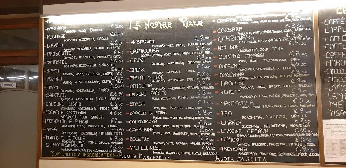Menu de Ristorante Pizzeria Casetta Verde