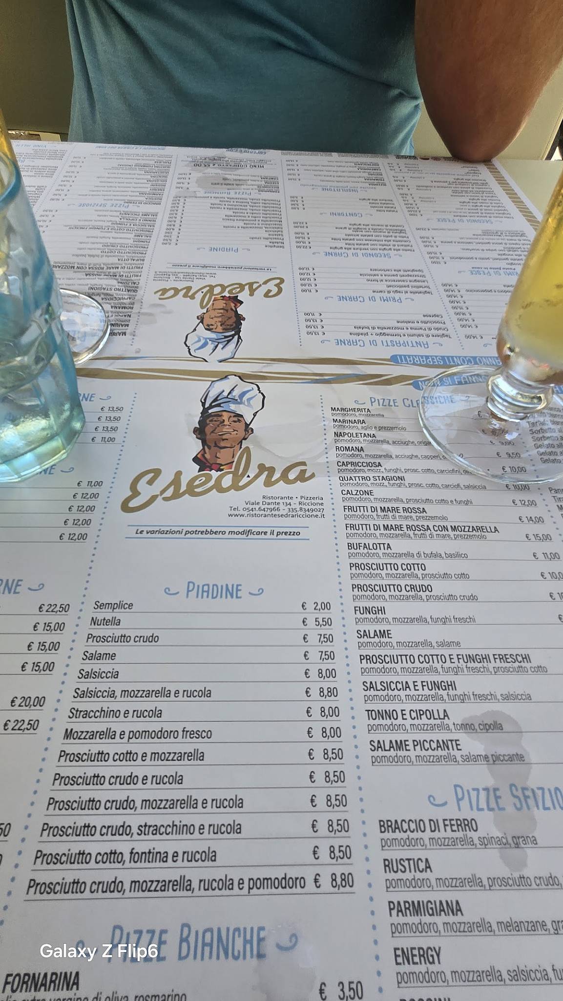Menu di Esedra Ristorante Pizzeria 
