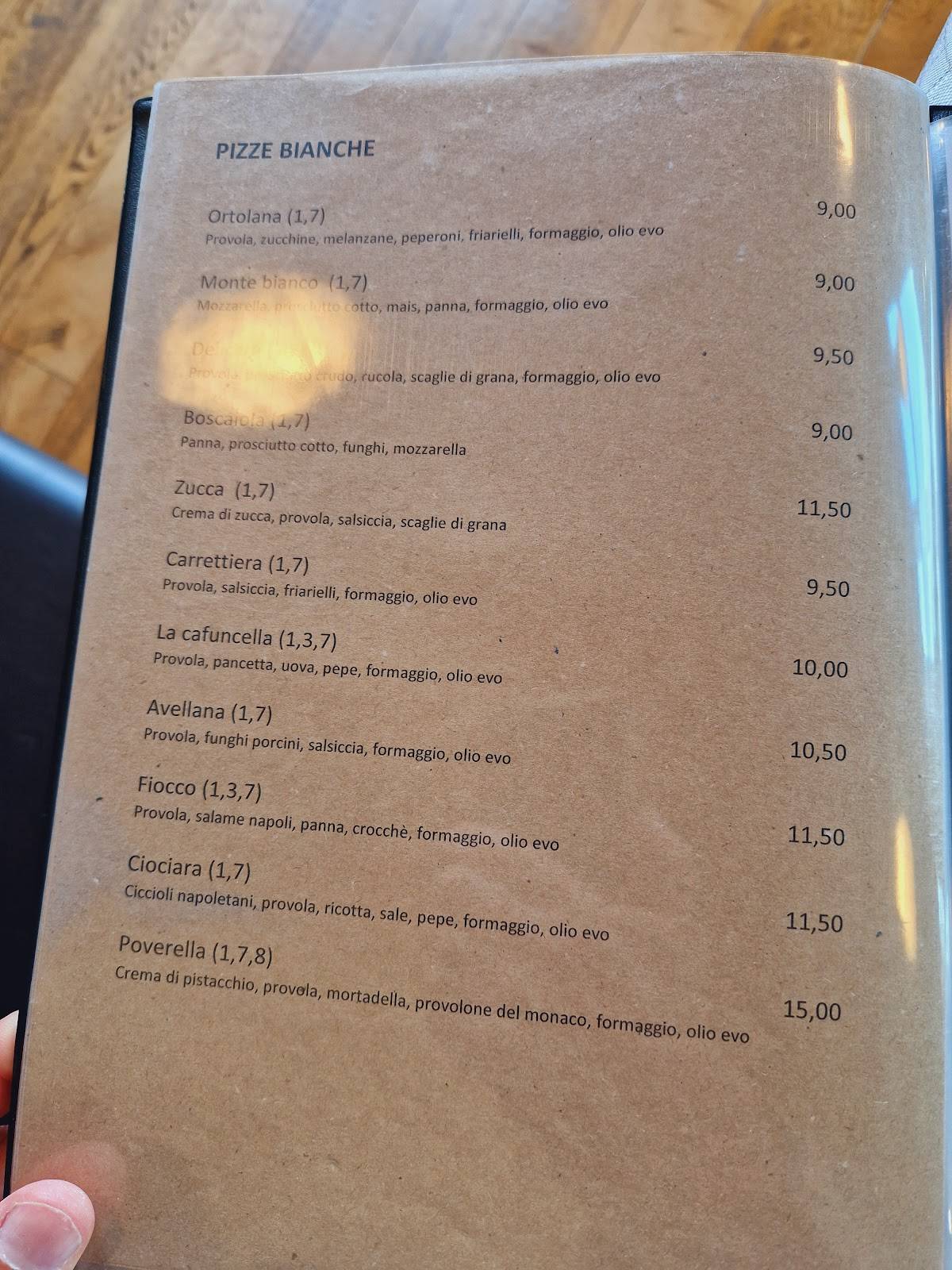 Menu di Ristorante Pizzeria Madera Cornadella 