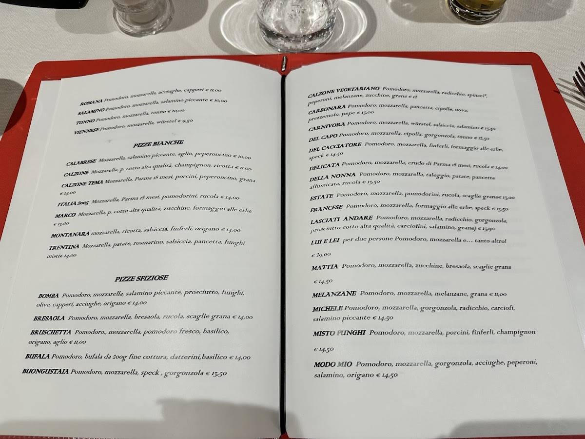 Menu di Ristorante Pizzeria Tema 