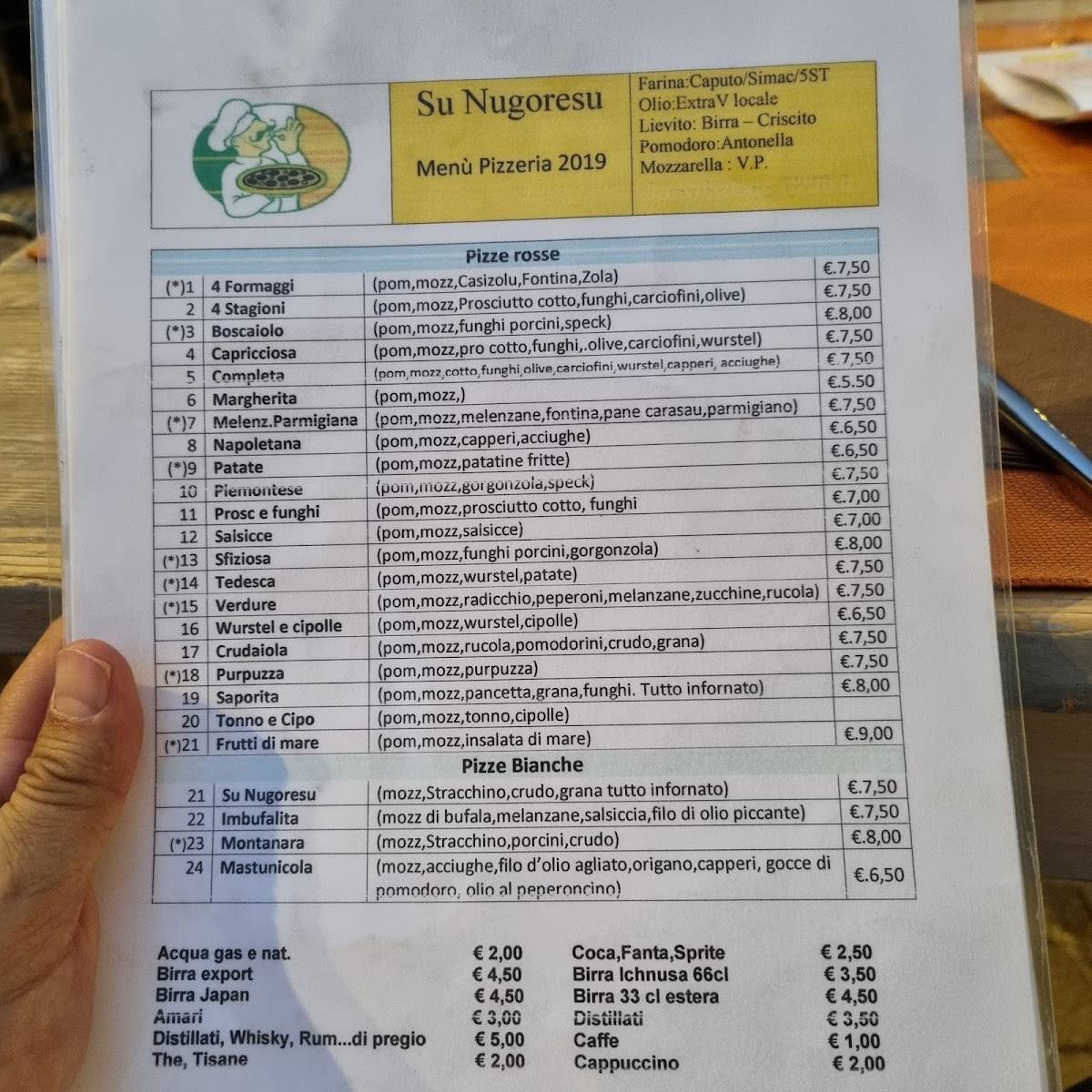 Menu di Ristorante Su Nugoresu 